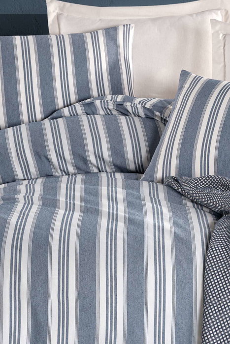 L'essentiel linge de maison Soft Line - Navy Juego de Funda de Edredón Doble
